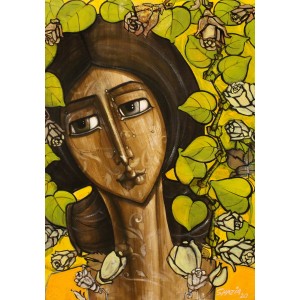 Shazia Salman, 36 x 24 Inch, Acrylics on Canvas, Figurative Painting, AC-SAZ-057